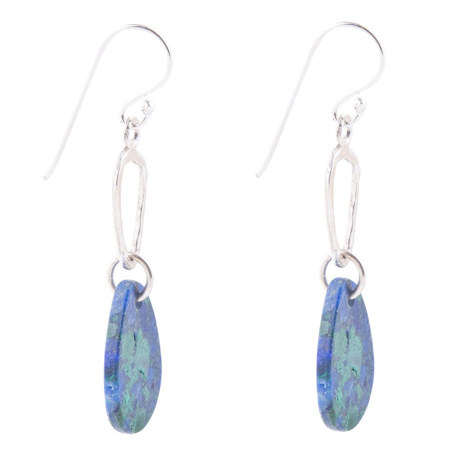Azurite and Sterling Silver Drop Earring - Barse Jewelry
