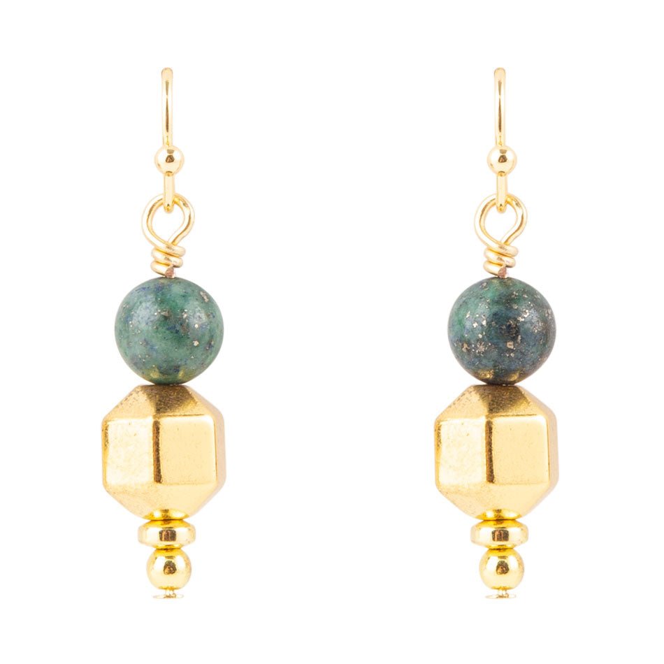Azurite Drop Earrings - Barse Jewelry