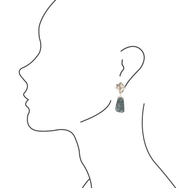 Azurite Slab Post Earrings - Barse Jewelry