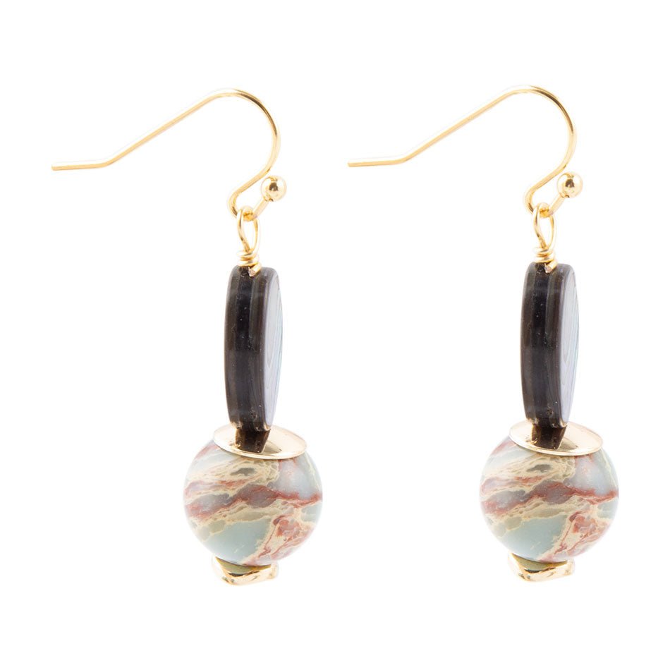 Baja Mint Jasper and Abalone Earrings - Barse Jewelry
