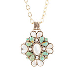 Barcelona Turquoise and Mother of Pearl Statement Necklace - Barse Jewelry