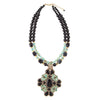 Barcelona Turquoise and Onyx Statement Necklace - Barse Jewelry