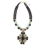 Barcelona Turquoise and Onyx Statement Necklace - Barse Jewelry