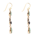 Barcelona Turquoise Onyx Linear Drop Earrings - Barse Jewelry