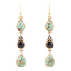 Barcelona Turquoise Onyx Linear Drop Earrings - Barse Jewelry