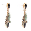 Barcelona Turquoise Onyx Post Drop Earrings - Barse Jewelry