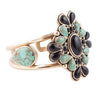 Barcelona Turquoise Onyx Statement Cuff Bracelet - Barse Jewelry