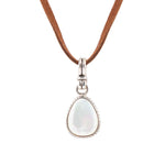 Basic Mother of Pearl and Sterling Silver Pendant Necklace - Barse Jewelry