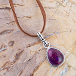 Basic Purple Turquoise and Sterling Silver Pendant Necklace - Barse Jewelry