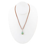 Basic Turquoise and Sterling Silver Pendant Leather Necklace - Barse Jewelry