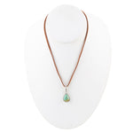 Basic Turquoise and Sterling Silver Pendant Leather Necklace - Barse Jewelry