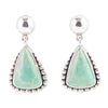 Begondor Green Turquoise Sterling Silver Post Drop Earrings - Barse Jewelry