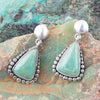 Begondor Green Turquoise Sterling Silver Post Drop Earrings - Barse Jewelry