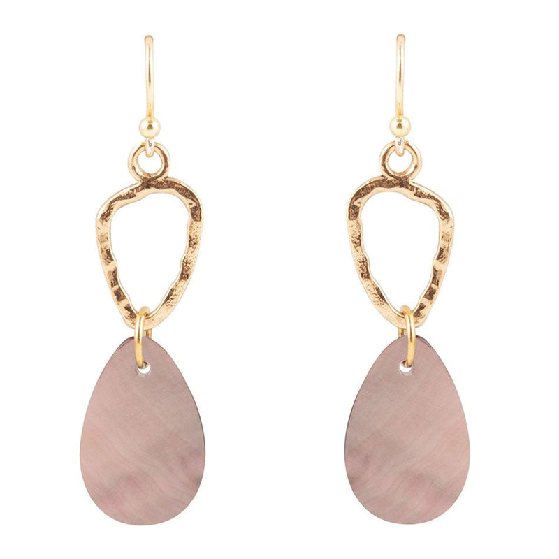 Black Mother of Pearl and Bronze Drop Earring - Barse Jewelry
