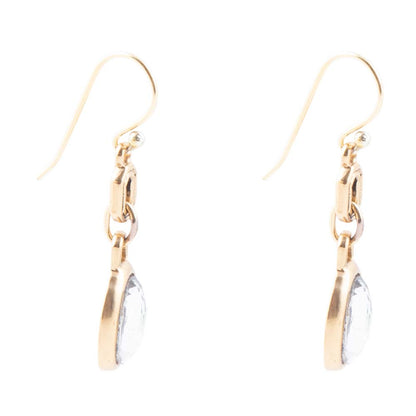 Black Mother of Pearl and Golden Bronze Drop Earrings - Barse Jewelry