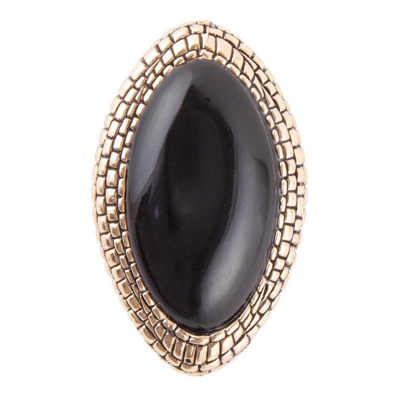 Black Onyx and Bronze Beaded Ring - Barse Jewelry