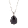 Black Onyx and Sterling Silver Teardrop Pendant Necklace - Barse Jewelry