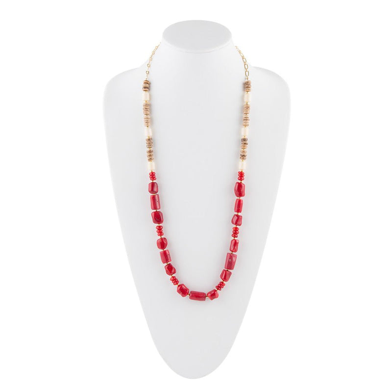 Blazing Red Coral Long Necklace - Barse Jewelry