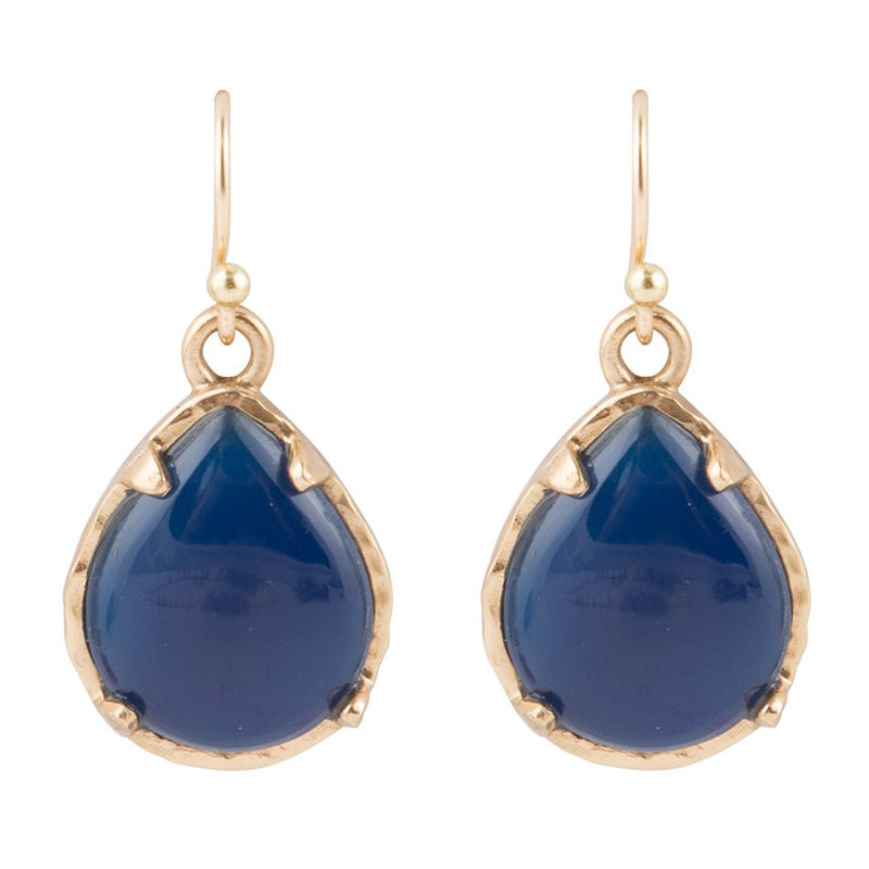 Blue Agate Teardrop Earrings - Barse Jewelry