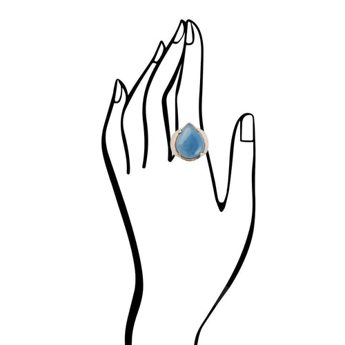 Blue Agate Teardrop Ring - Barse Jewelry