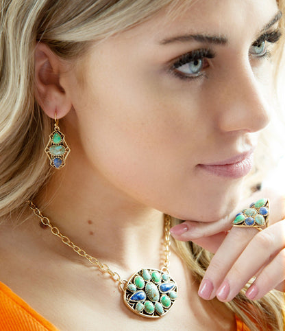 Blue Hues Multi Stone Earring - Barse Jewelry