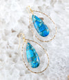 Blue Jasper Teardrop Statement Earring - Barse Jewelry