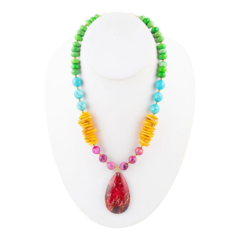 Bogota Fuchsia Jasper Statement Necklace