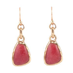 Bordeaux Quartz and Bronze Earrings - Barse Jewelry