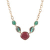 Bordeaux Quartz Multi-Stone Chain Necklace - Barse Jewelry