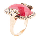 Bordeaux Quartz Ornate Ring - Barse Jewelry