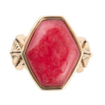 Bordeaux Quartz Ornate Statement Ring - Barse Jewelry