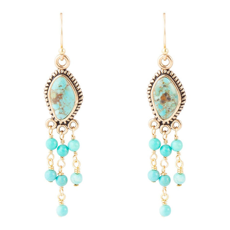 Boulder Turquoise Chandelier Drop Earrings - Barse Jewelry