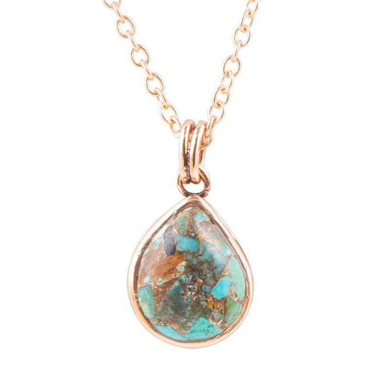 Boulder Turquoise Teardrop Necklace - Barse Jewelry