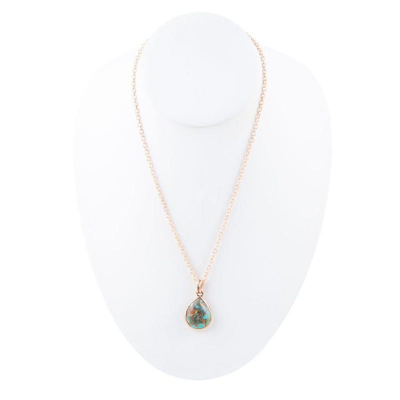 Boulder Turquoise Teardrop Necklace - Barse Jewelry