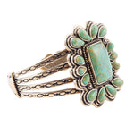 Bronze and Stone Turquoise Statement Bracelet - Barse Jewelry