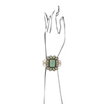 Bronze and Stone Turquoise Statement Bracelet - Barse Jewelry