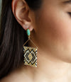 Bronze and Turquoise Seed Bead Earrings - Barse Jewelry