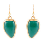 Bronze Drop Earrings - Green Onyx - Barse Jewelry