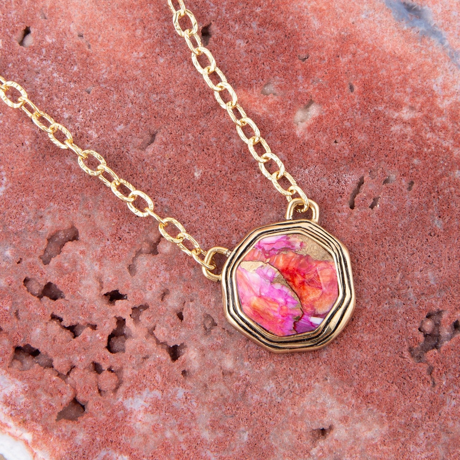 Bronze Infused Oyster shell Necklace - Barse Jewelry