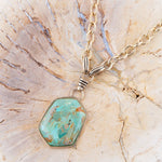 Bronze Link and Turquoise Necklace - Barse Jewelry