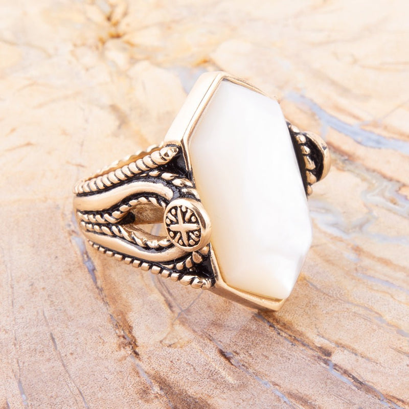 Bronze Mother of Pearl Ring - Barse Jewelry