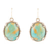 Bronze Turquoise Oval Earring - Barse Jewelry