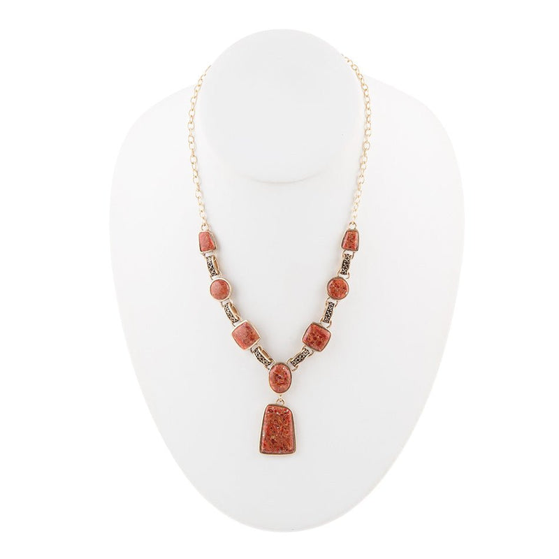 Buena Tierra Orange Sponge Coral Necklace - Barse Jewelry