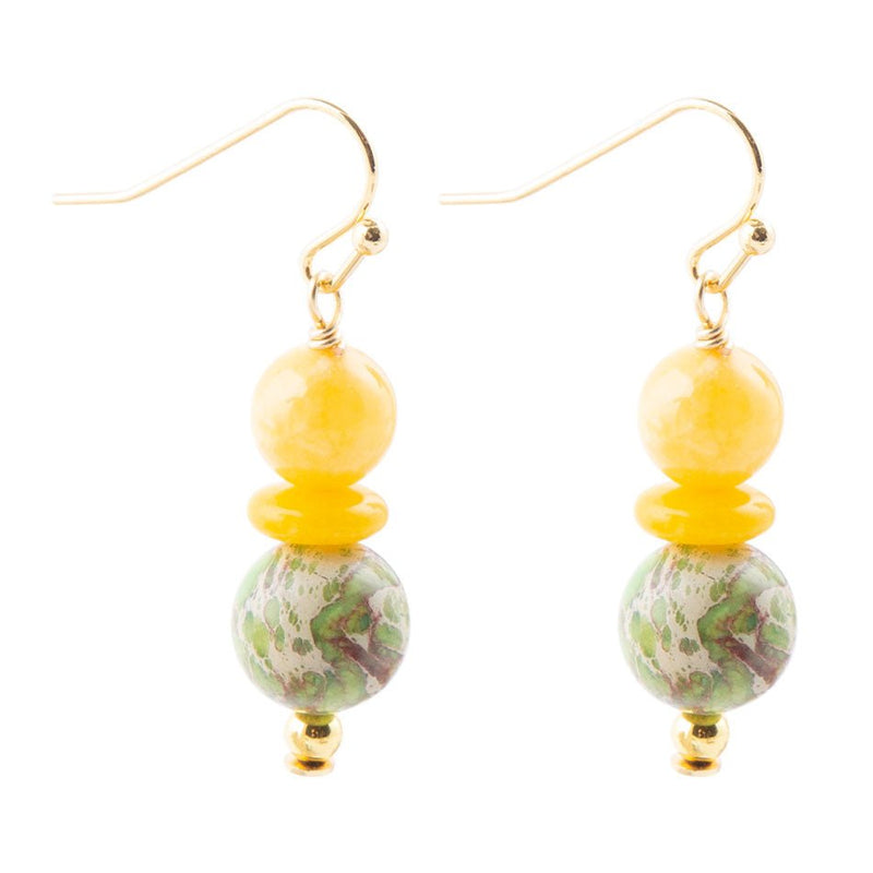 Cabana Green and Yellow Jasper Earrings - Barse Jewelry