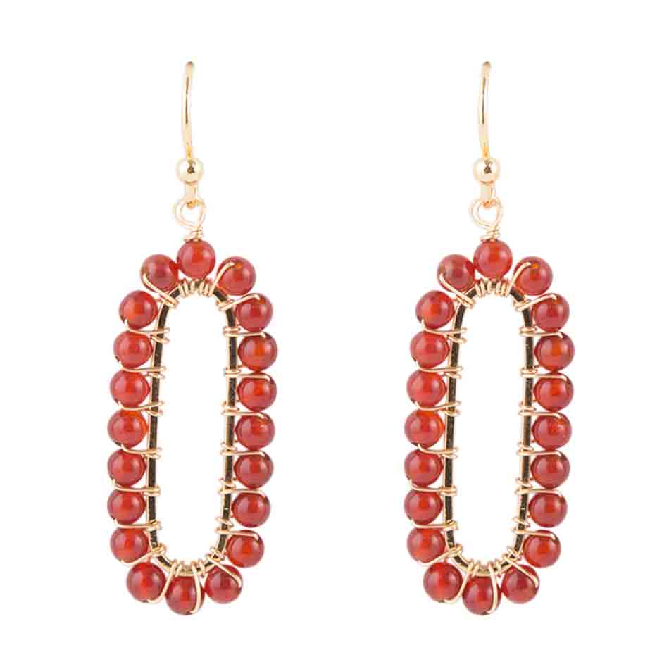 Carnelian Endless Loop Earrings - Barse Jewelry