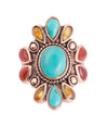 Carnelian Turquoise Amber Ring - Barse Jewelry