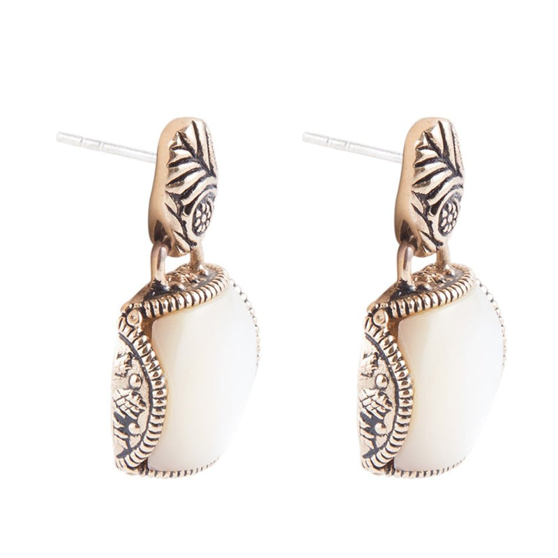 Carved Mother of Pearl Earrings - Barse Jewelry