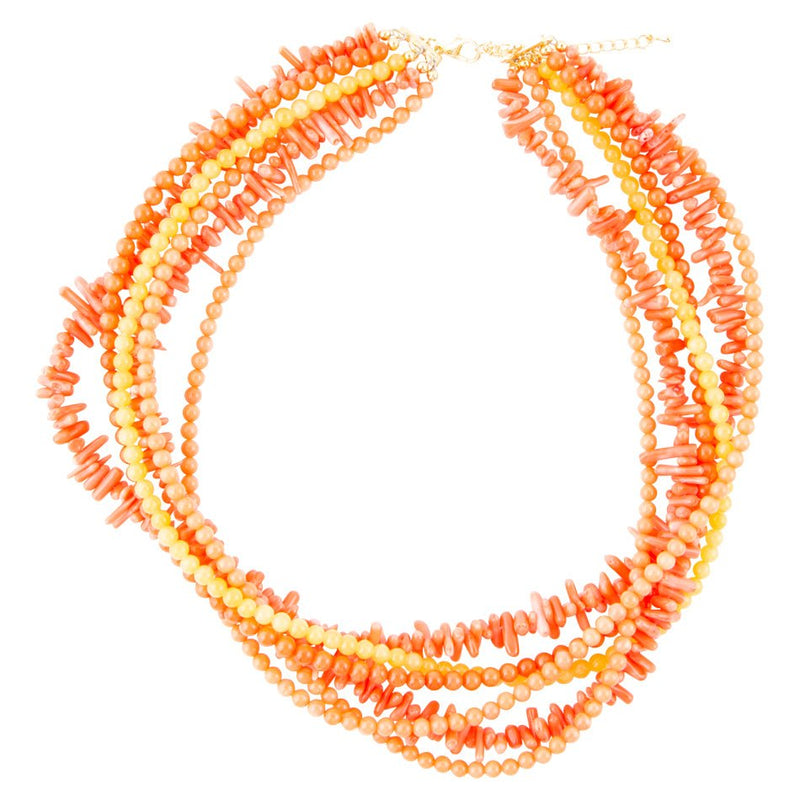 Celosia Coral Torsade Necklace - Barse Jewelry