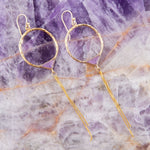Chain Fringe Front Hoop - Amethyst - Barse Jewelry