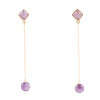 Chained Up Purple Amethyst and Golden Bronze Dangle Earrings - Barse Jewelry